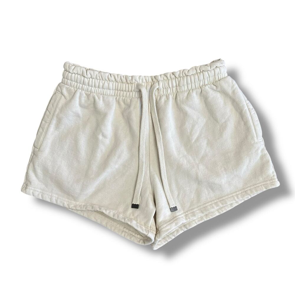 Talentless 100% Cotton Fleece Lounge Shorts Women’s Medium Cream Off White‎